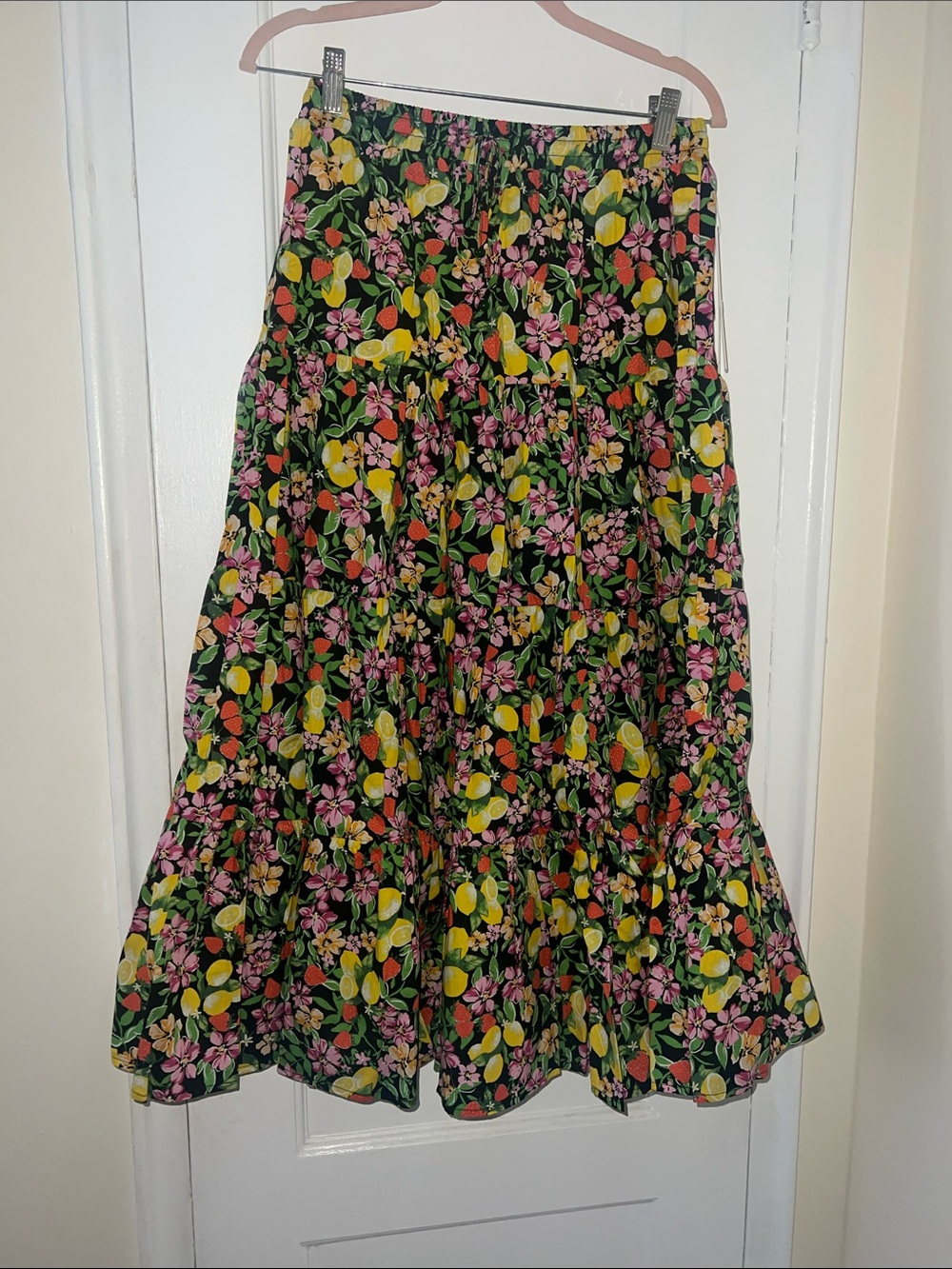 Bloomingdale’s fruit and flower skirt